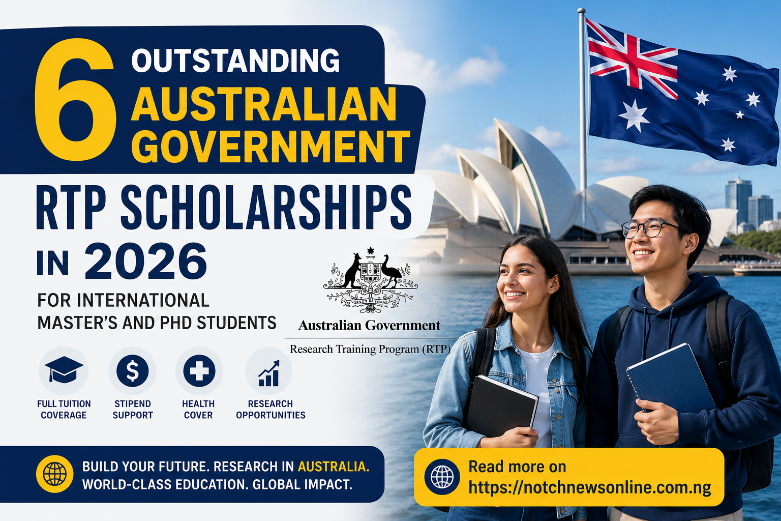 6 Outstanding Australian Government RTP Scholarships in 2026 for International Master’s and PhD Students